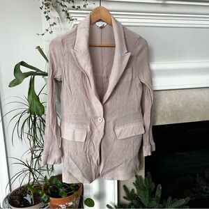 Club Monaco Lightweight Micropleat Taupe Beige Blazer